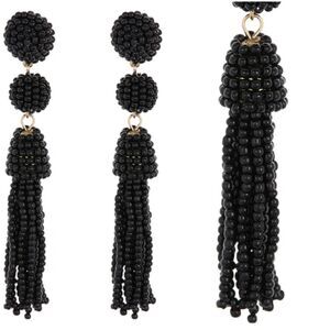 NEW BaubleBar Granita Tassel Earrings in Black